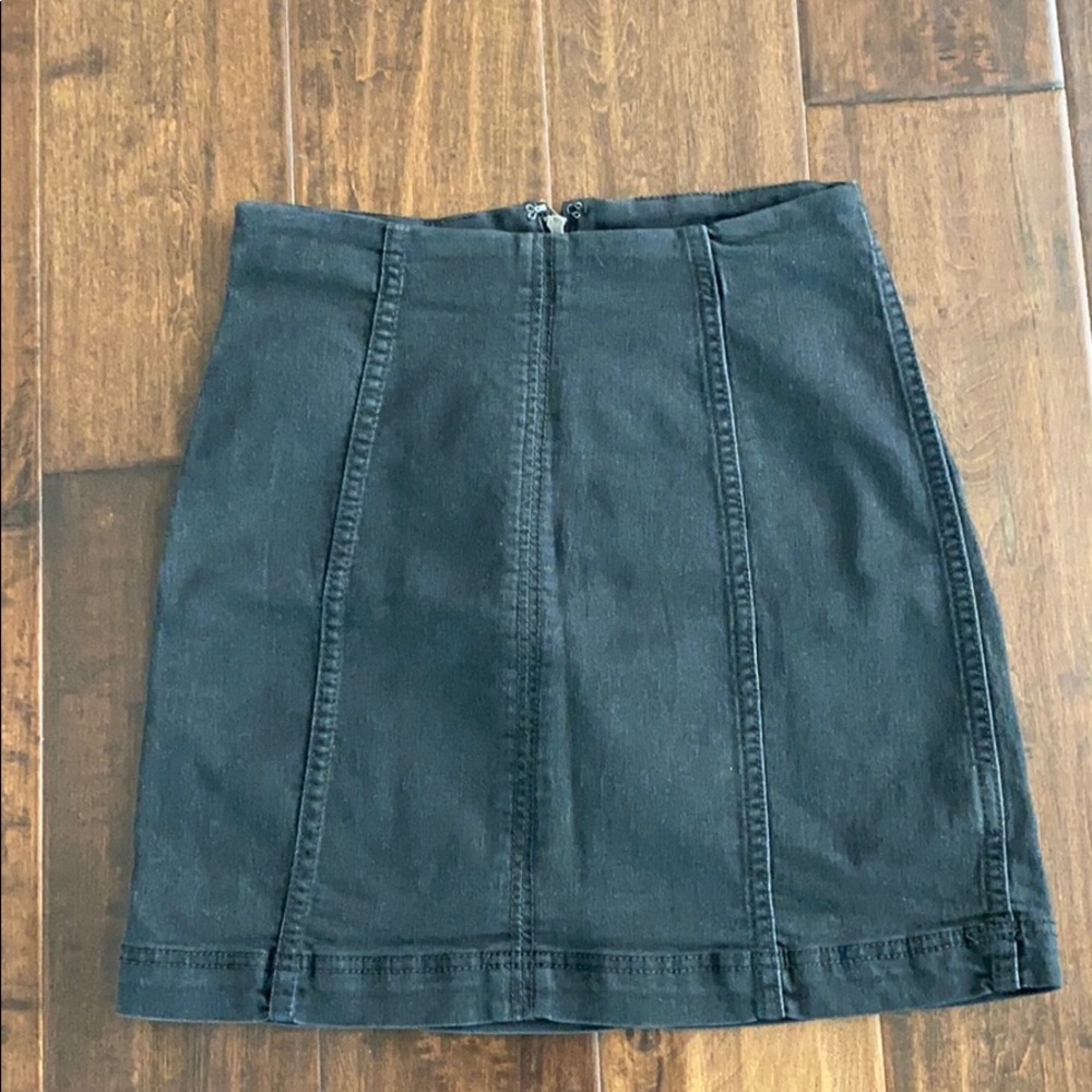 Black Free People denim pencil skirt